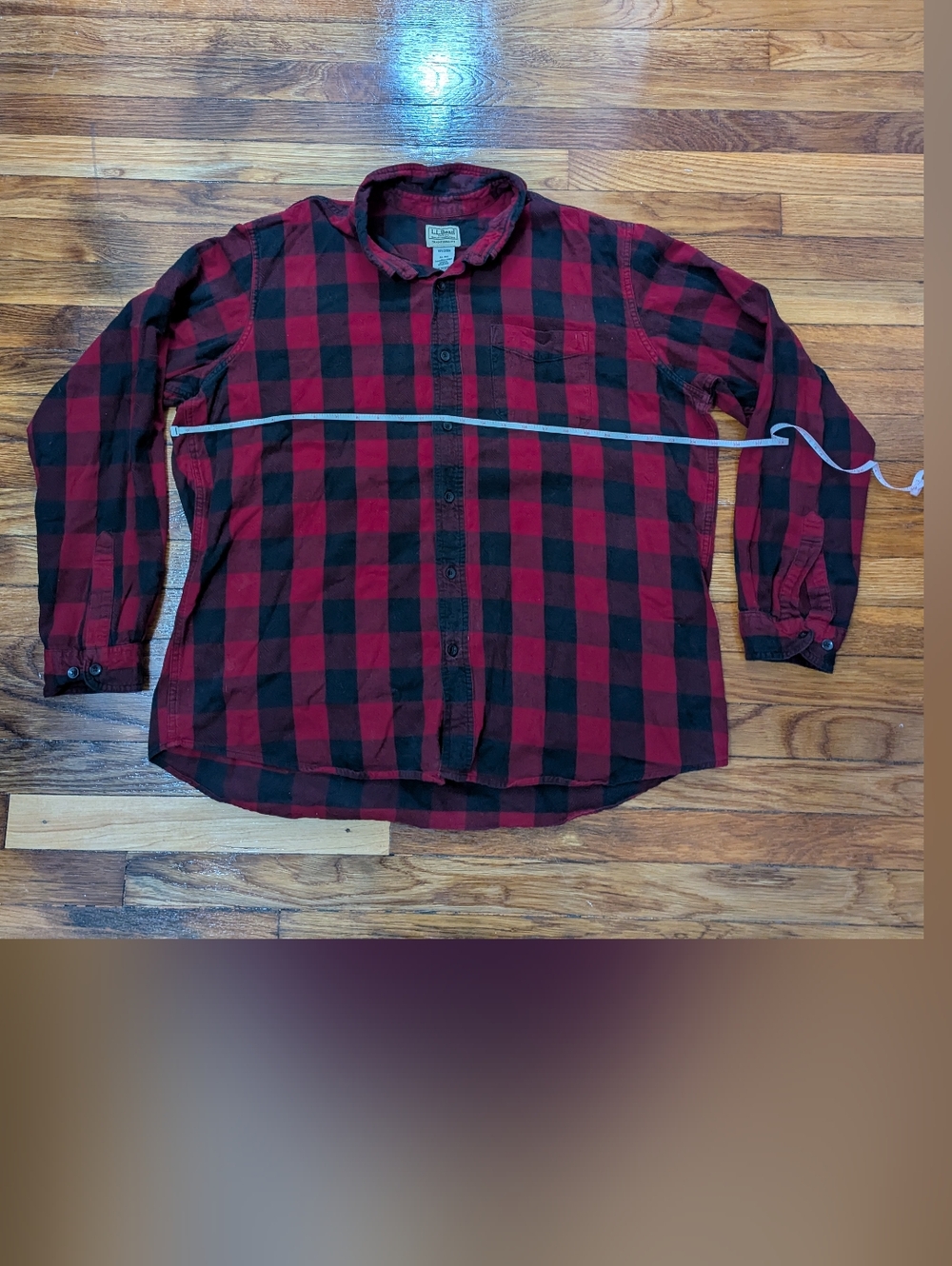 L.L. Bean Red and Black Buffalo Plaid Flannel Shirt